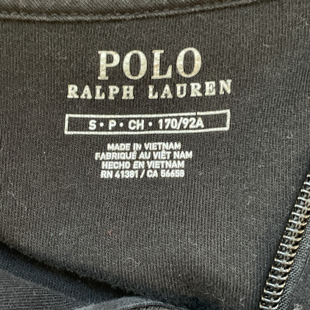 Polo Ralph Lauren Baseball Track Jacket Size S Athliesure Black Cotton Full Zip - Picture 11 of 16